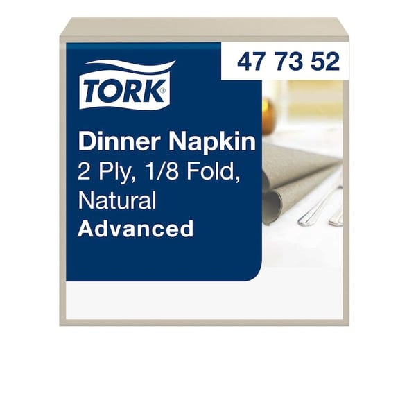Tork Advanced middagsservietter - størrelse 39 x 39 cm - engangs - naturlig - (12 pakker x 150 stk. per kartong)