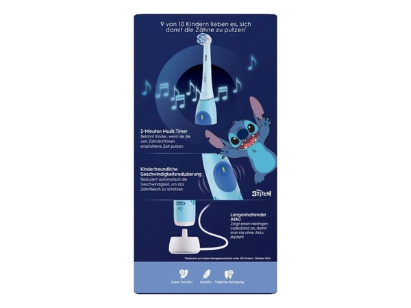 Oral-B iO Kids 6+ lasten sähköhammasharja matkakotelolla, Stitch, sininen