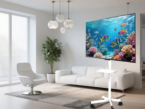 Gembird TVS-55T-03-W TV-stativ 32"-55" med hjul, vippbart, hvitt