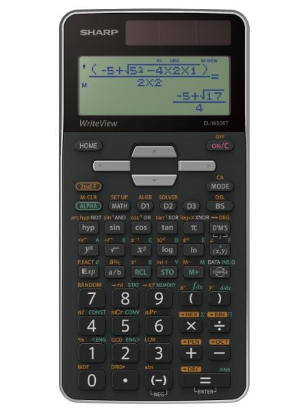 Sharp WriteView EL-W506T - Vitenskapelig kalkulator - 10 sifre + 2 eksponenter - solpanel, batteri - grå