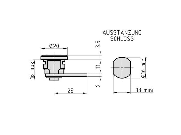 BASI HS 313 KD, postilaatikon lukko, kromi, sinkittyä metallia