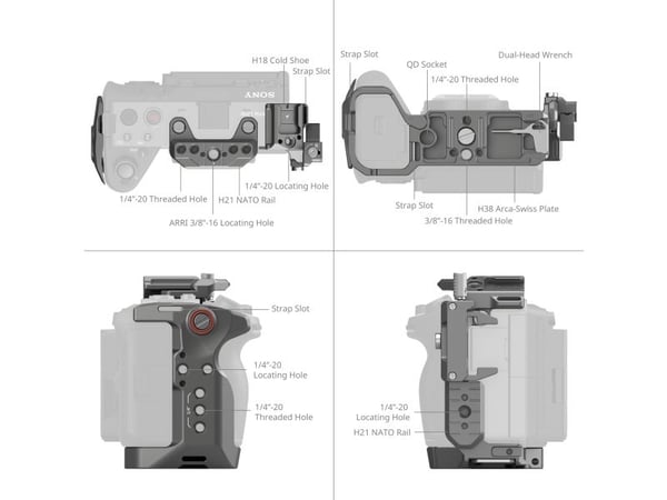SmallRig 4770, 160 mm, 101,2 mm, 66,2 mm, 208 g, 180 mm, 130 mm