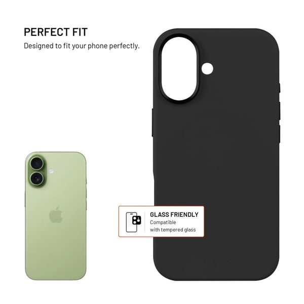 Fixed MagFlow - Baksidesskydd för mobiltelefon - MagSafe-kompatibilitet - flytande silikon - svart - för Apple iPhone 17