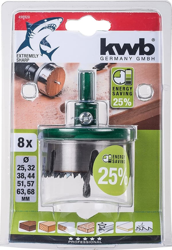 kwb ?498920, Single/enkelt, Drill, Kopper, Løvtre, Laminert Panel, Ikke-jernholdig metall, Gipsplater, Plast, Mykt tre, Tre, Grønn, Rustfritt stål,...