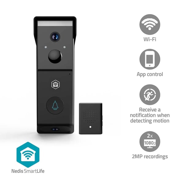 Nedis SmartLife videodørklokke | batteri | 2x Full HD 1080p Nedis SmartLife videodørklokke | batteri | 2x Full HD 1080p