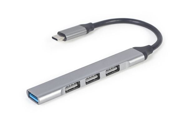 Gembird - Hub - USB Type-C, silver - 1 x USB 3.1 + 3 x USB 2.0 - stasjonær