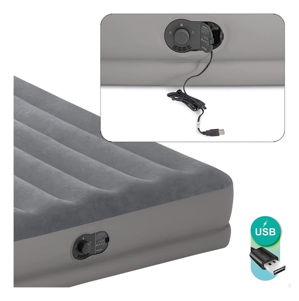 Intex 64114, Dobbel Madrass, Rektangel, Inne & Ute, Innebygd luftpumpe