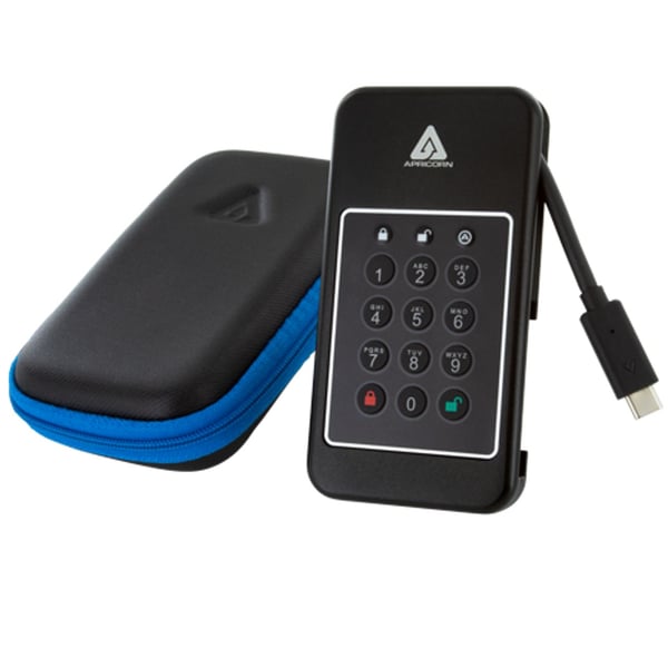 Apricorn Aegis NVX - SSD - kryptert - 2 TB - ekstern (bærbar) - NVMe - USB 3.2 Gen 2 (USB-C kontakt) - 256-bit AES-XTS - TAA-samsvar