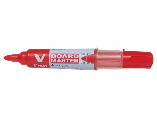 Whiteboardmarker Pilot V-Board Master, rød rund spids 2,3mm - (10 stk.)