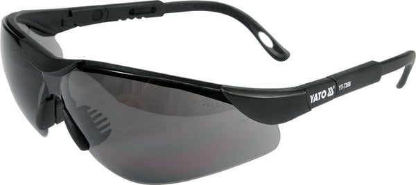Yato YT-7366, vernebriller, sliping, EN166, EN172, svart, svart, plast, polykarbonat