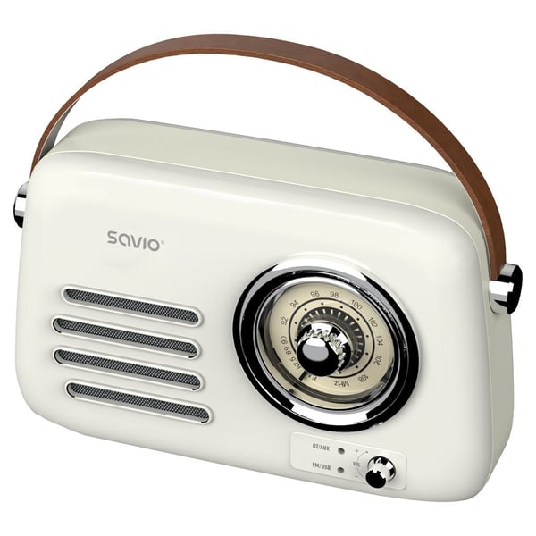 Savio RS-02, Bärbar, Analog, FM, 87,5 - 108 MHz, 3 W, Vit