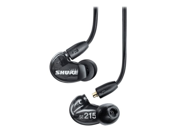 Shure SE215 Sound Isolating - Sound Isolating - ørepropper - i øret - kablet - 3,5 mm jakk - gjennomskinnelig sort