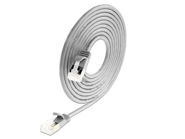 Wirewin light patch-kabel rund U/FTP Cat 6a grå 0,5 m slim light patch-kabel rund, skjermet, PoE, fleksibel og tynn kabel for spesielle bruksområde...