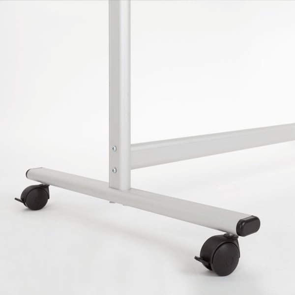 Whiteboard Mobil og vendbar 100×200 cm magnetisk med aluminiumsstel og ramme inkl. pennebakke