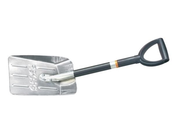 Fiskars 1000740, Snøskuffe, Aluminium, Plast, Sort, Grå, Oransje, firkant, D-formet, 750 g