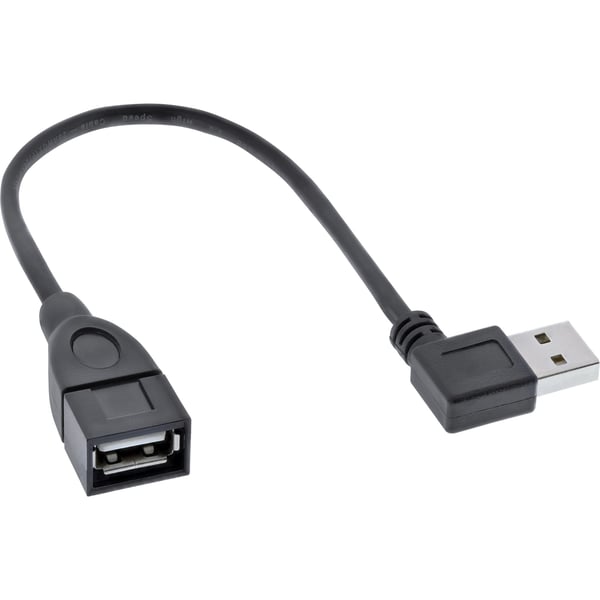 InLine 34602R, 0,2 m, USB A, USB A, USB 2.0, Hankjønn/hunkjønn, Svart