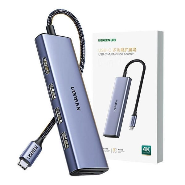 Ugreen Revodok 6-in-1 - Dokkingstasjon - for bærbar, smarttelefon, skrivebord, bærbar - USB-C - HDMI