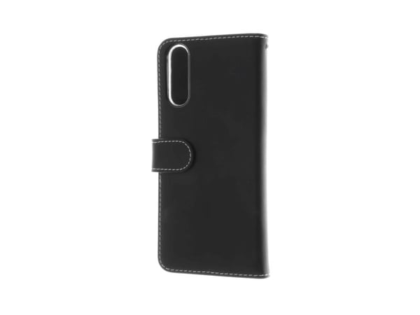 Insmat - Flipdeksel for mobiltelefon - ekte skinn, polyuretan, polykarbonat - svart - for Sony XPERIA 10 III