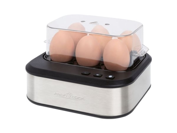 ProfiCook PC-EK 1276, 6 egg, Rustfritt stål, Knapp, Sort, Rustfritt stål, 400 W, 230 V