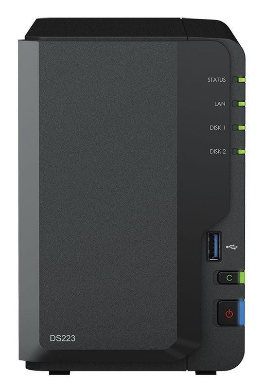 Synology DiskStation DS223 NAS-server med 2 fack 8 TB + 2x WD Red 40EFPX