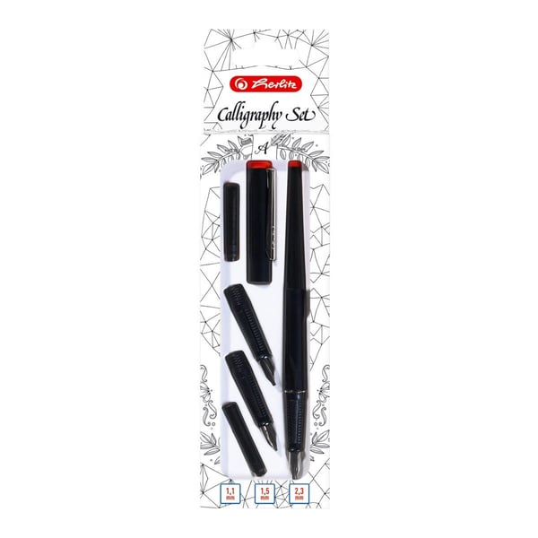 Herlitz 8623001, Sort, 5 stykker, Kulepenn + fyllepenn