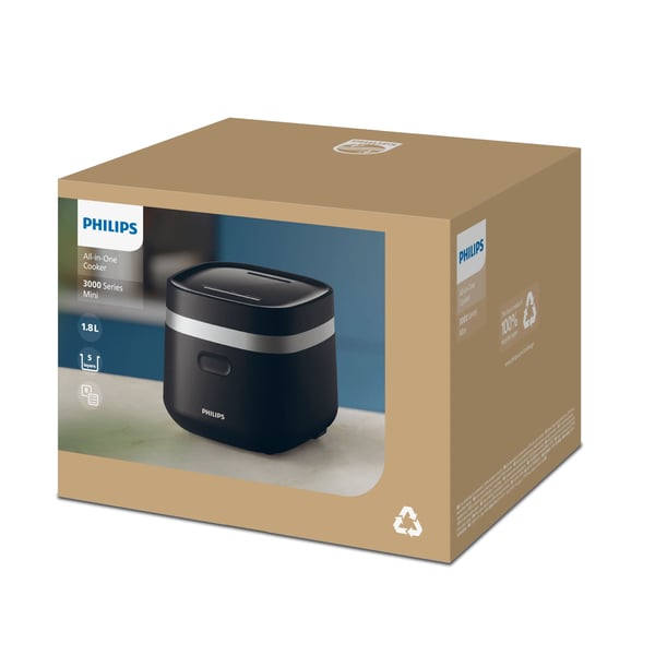 Philips 3000 series HD3090/80 tryckkokare 1,8 L 400 W, svart