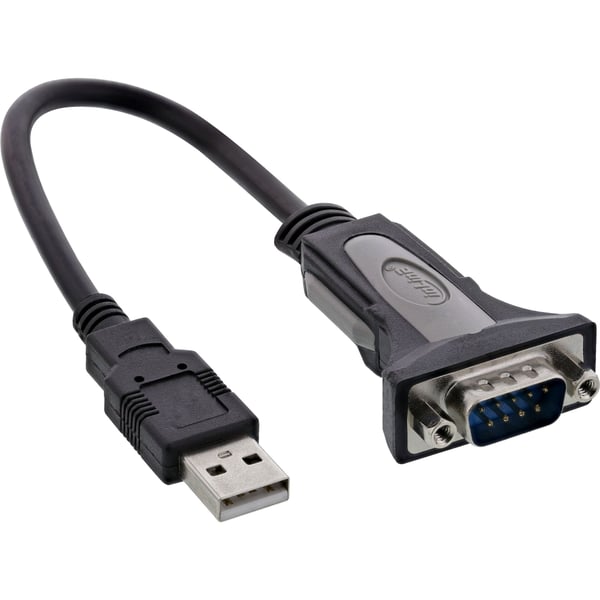 InLine 4043718121441, USB A, DB9, 0,25 m, Svart