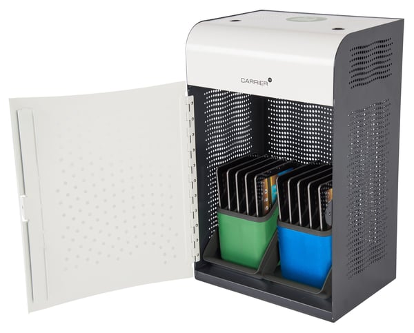 LocknCharge Carrier 10, Kabinett for håndtering av bærbare enheter, Blå, Grønn, Grå, Hvit, Bord, Vegg, Rustfritt stål, Laptop, Nettbrett, 43,2 cm (...
