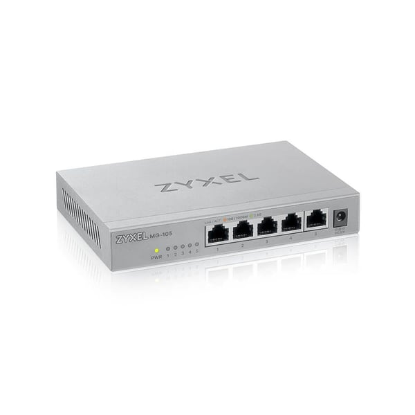 Zyxel XMG-100 Series XMG-105 - Switch - ustyrt - 5 x 100/1000/2.5G + 1 x Gigabit SFP / 10 Gigabit SFP+ - stasjonær, veggmonterbar