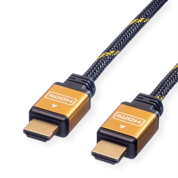 Rotronic 3m HDMI, 3m, HDMI Type A (Standard), HDMI Type A (Standard), 3D-kompatibilitet, Svart, Gull