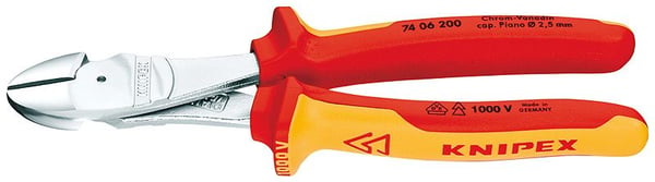 Knipex 74 06 180, Sivuleikkurit, Kromivanadiini-teräs, Muovi, Oranssi, Punainen, 180 mm, 280 g
