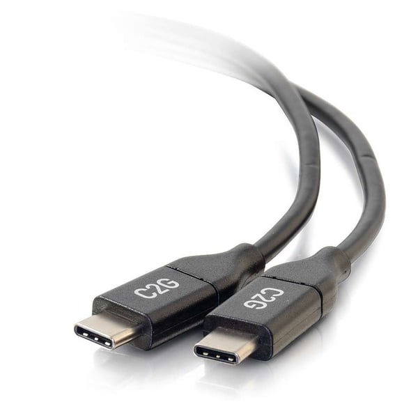 C2G 1.8m (6ft) USB C Cable - USB 2.0 (5A) - M/M USB Type C Cable - Black - USB-kabel - USB-C (hane) till USB-C (hane) - USB 2.0 - 5 A - 1.8 m - svart