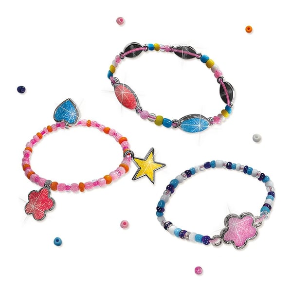 SES Creative Easy diamonds bracelets, Smykkesett til å lage armbånd for barn, 6 år, Flerfarget