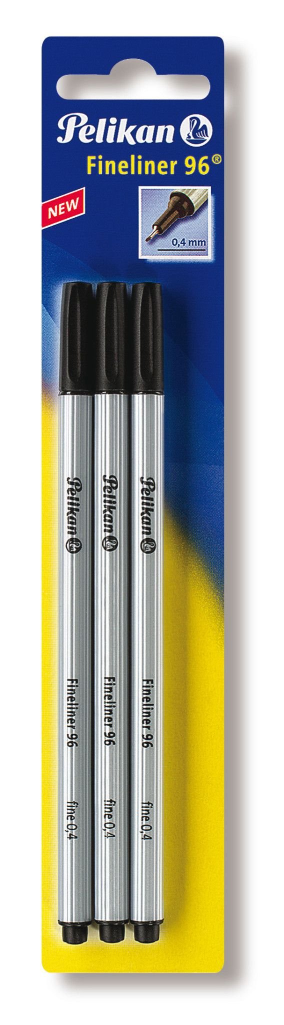 Pelikan 940601, Sort, Ekstra fin, Sort, Sølv, Rund, 0,4 mm, Tyskland