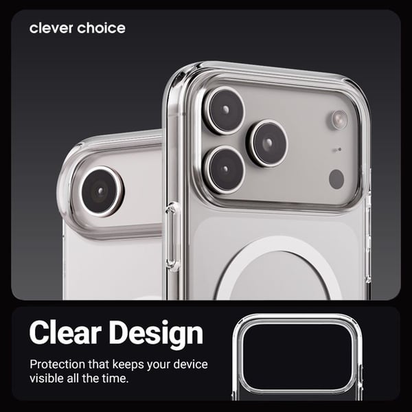 Crong Clear MAG Cover - Magsafe-etui for iPhone 17 Pro Max gjennomsiktig