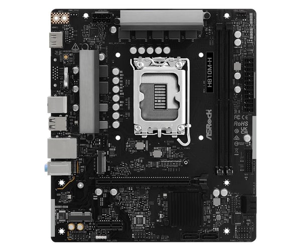 ASRock H810M-X - Hovedkort - micro ATX - LGA1851-sokkel - H810 Chipset - USB-C 3.2 Gen 1, USB 3.2 Gen 1 - 2.5 Gigabit LAN - innbygd grafikk (CPU kr...