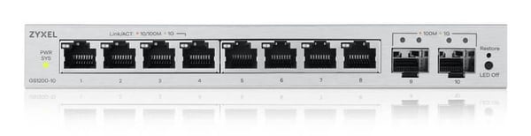 Zyxel GS1200v3 Series GS1200-10v3 - Switch - Styrt - 8 x 10/100/1000 + 2 x Gigabit SFP - stasjonær