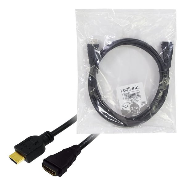 LogiLink CH0056, 2 m, HDMI Type A (Standard), HDMI Type A (Standard), 3D, 8,16 Gbit/s, Svart