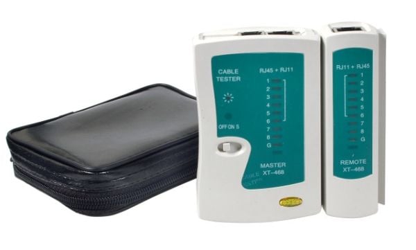 EFB Elektronik 39939.1, Kabeltestare för partvinnade kablar, RJ-11, RJ-12, RJ-45, Grön, Grå