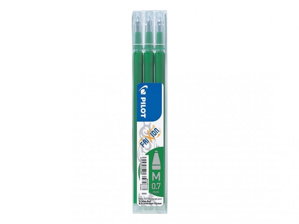 Pilot FriXion Ball - Påfyll - grønn - 0.7 mm - fin (en pakke 3)