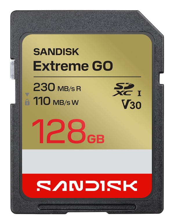 SanDisk Extreme GO SD-muistikortti 128 GB SDXC UHS-I 230 MB/s lukunopeus V30