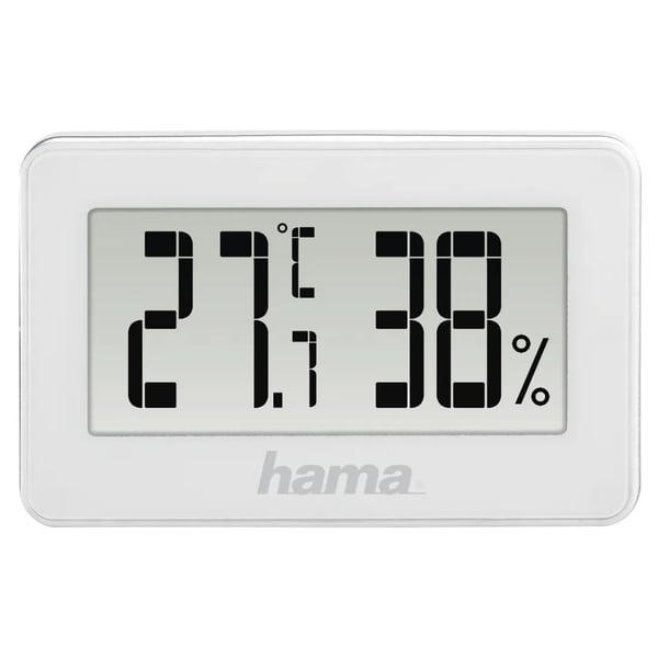 Hama 00186363, Valkoinen, Kosteusmittari sisäkäyttöön, Lämpömittari sisäkäyttöön, 20 - 95%, -10 - 50 °C, F, °C, Akku