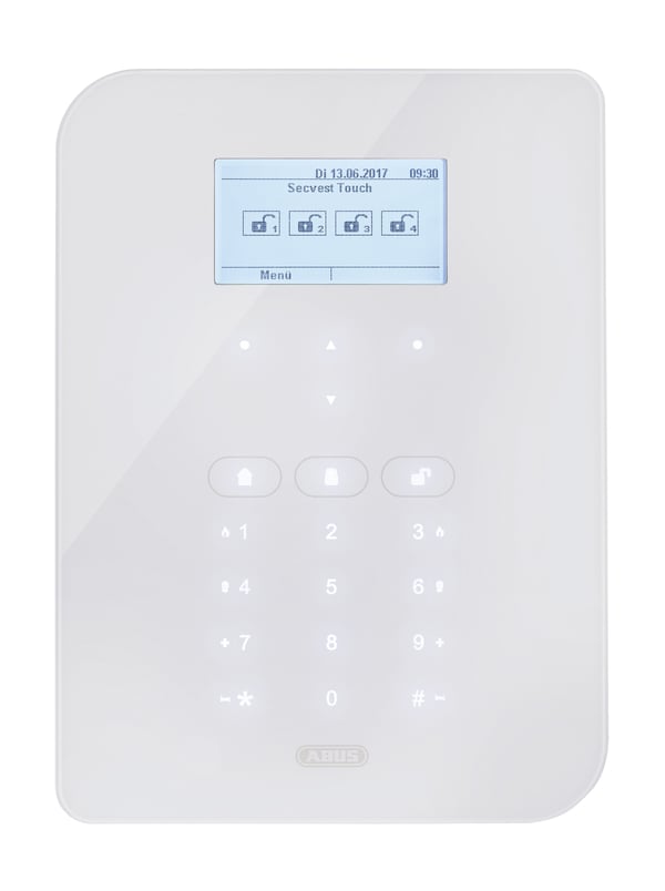 ABUS FUAA50500, Hvit, Berøringskontroll, E-mail, Dansk, Tysk, Nederlandsk, Engelsk, Fransk, Italiensk, 100 m, 868.6625 MHz