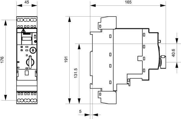 Siemens 3RA6120-2CB34 3RA61202CB34 Suorakäynnistin Moottorin teho 400 V:ssa 1,5 kW 690 V Nimellisvirta 4 A