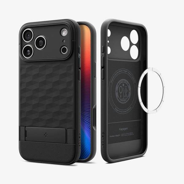Spigen Parallax S (MagFit), Etui, Apple, iPhone 17 Pro, 16 cm (6.3"), Svart