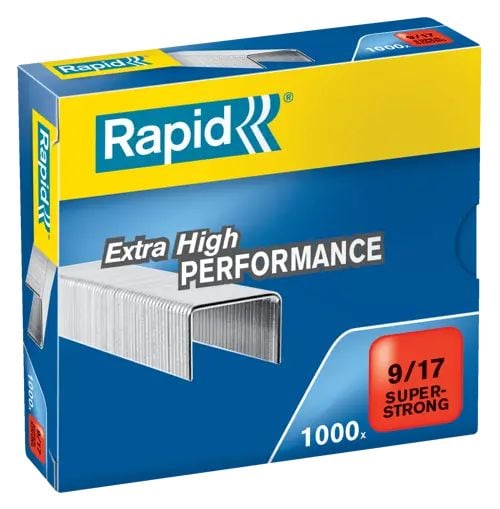 Rapid Nieten 9/17, 1,7 cm, 1000 stifter, 9/17, Galvanisert metall, Metallisk, 21 mm