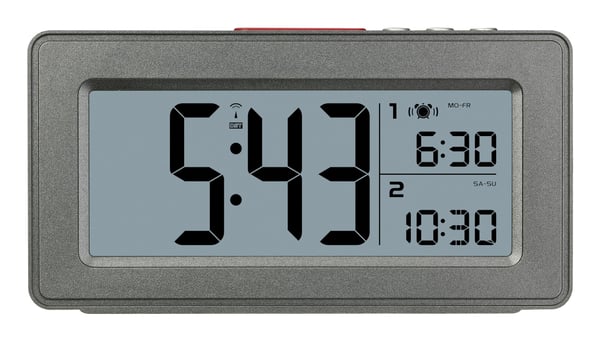 TFA-Dostmann 60.2563.10, Digital väckarklocka, Rektangel, Antracit, inomhus, Vuxen, Batteri