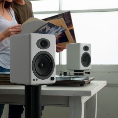 Audioengine A5+ WIRELESS, 2-veis, 2.0 kanaler, Trådløs, 50 W, 50 - 22000 Hz, Hvit