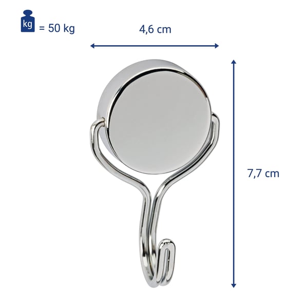 MAUL 6156096, Innendørs, Universalkrok, Sølv, Metall, Stål, Magnet, 50 kg
