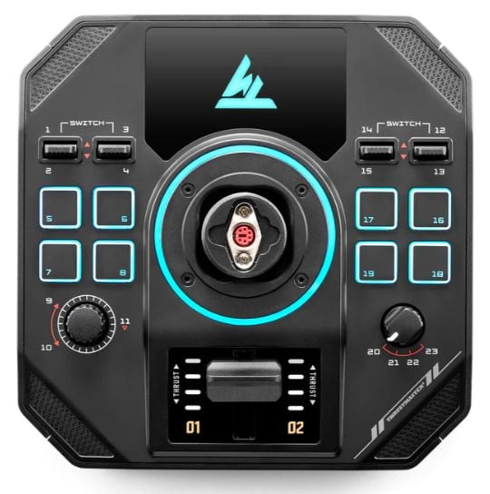 Thrustmaster SOL-R 4 HOTAS-joystick og gasshendel, PC, kablet USB, svart